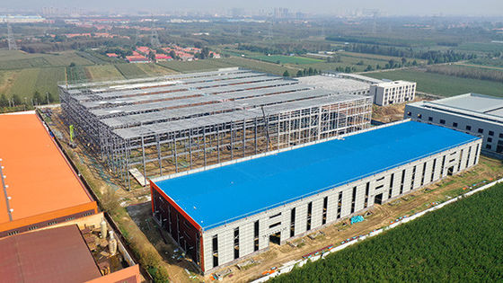 Boyalı Galvanizli Ön Yapılı Bina Q235B Ön Yapılı Çelik Depo Atölyesi